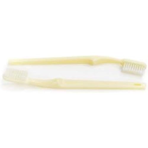 McKesson Toothbrush, Ivory, Medium Bristles, Curved, Individually Wrapped, 144 Count, 1 Pack
