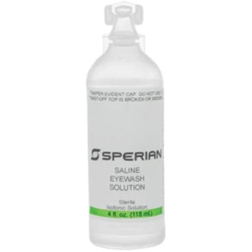 4 Ounce Bottle Sperian Sterile Saline Personal Eye Wash Solution. 10 Each
