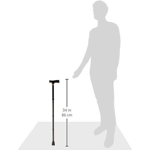Lumex Folding Cane, Standard Grip, Black Walking Stick, Pack of 4, 5950A-4