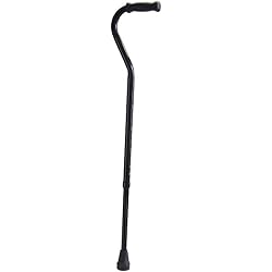 Lumex Bariatric Imperial Offset Cane, Adjustable Aluminum Walking Stick, Mobility Aids for Men and Women, Black, Pack of 4, 6334A