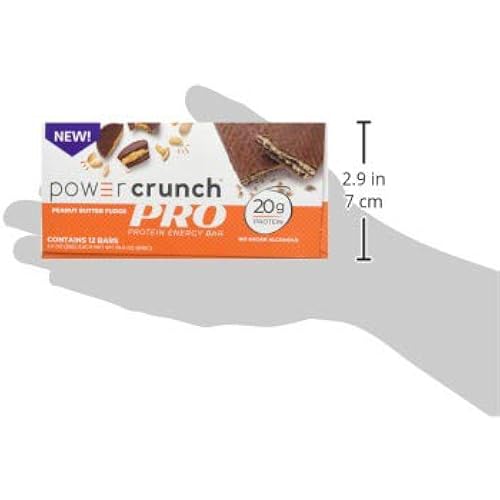 Power Crunch PRO Whey Protein Bar, High Protein Snacks with 20g Protein, Peanut Butter Fudge, 2 Ounces 12 Count Packaging May Vary