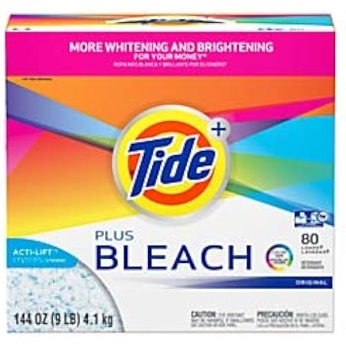 Tide Powder Laundry Detergent with Bleach, Original Scent, 144 Oz Box, Pack of 2 Boxes