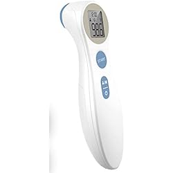 Digital Forehead Thermometer - Infrared - White Body Temperature Reader, Lightweight, Compact