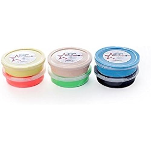 Therapy Putty Resistive Hand Exercise Kit, Set of Six Strengths, 2 Ounce, 6 Piece Set Tan,Yellow, Red, Green, Blue, Black