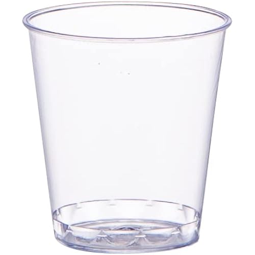 100 Count - 1 oz.] Clear Hard Plastic Shot Glasses - Disposable Shot Cups