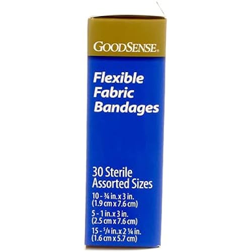 GoodSense Flexible Fabric Bandages, Assorted Sizes, 30 Ct