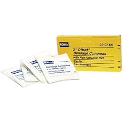North 020766 by Honeywell 2" Latex-Free Sterile Offset Compress Bandage 1Box
