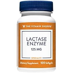 The Vitamin Shoppe Lactase Enzyme 125MG, Supports Lactase or Dairy Digestion, Natural Support for Healthy Digestion 100 Softgels