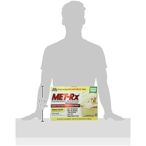 MET-Rx Meal Replacement, Original Vanilla Protein Powder, 2.54 Oz Packets, 40 Count