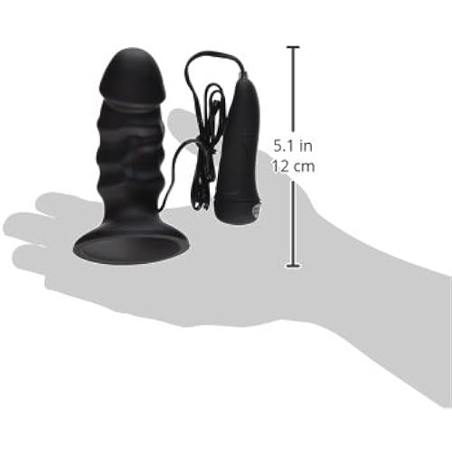 Nasswalk Ram Pulsating Butt Plug Waterproof, Black, 4 Inch