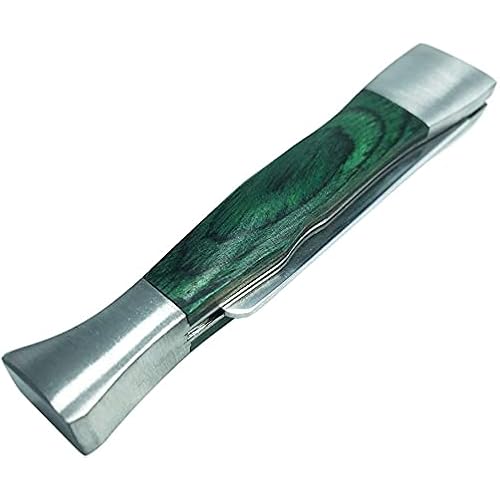 3-n-1 Tobacco Pipe Tool - Rosewood and Stainless Steel. 3 in 1 Tool Features a Pipe Chamber Reamer, Bowl Spike and Reinforced Tamper Green