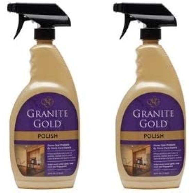 Granite Gold Polish Spray - Maintain Shine And Luster Of Natural Stone Surfaces - 24 Ounces Pack of 2
