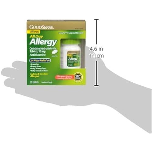 GoodSense All Day Allergy, Cetirizine Hydrochloride Tablets, 10 mg, Antihistamine, 30 Count