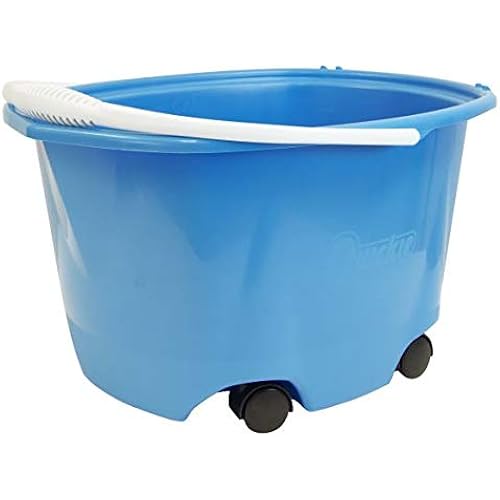 Quickie EZ-Glide Multi-Purpose Bucket on Wheels, 5-Gallon, Blue, for BathroomHomeKitchen Cleaning or Car Washing