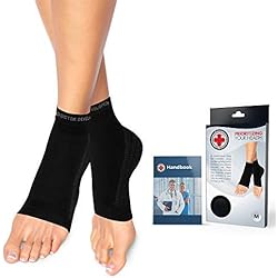 Doctor Developed Copper Foot SleevesPlantar Fasciitis Socks Pair and Doctor Written Handbook - Relief for Plantar Fasciitis, Heel Support & Ankle Conditions Black, L