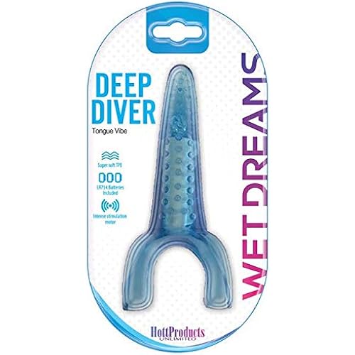Hott Products Unlimited 67493: Tongue Star Deep Diver Vibe Tongue Blue