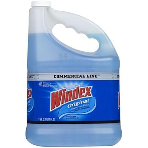 Windex 12207 Original Glass, 128 oz Bottle, Blue Liquid Commercial line Cleaner Refill, 128 Fl Oz New Version. 2 Pack