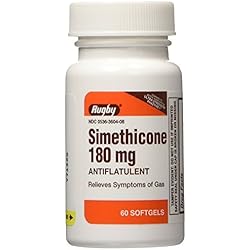 Simethicone 180mg Softgels Anti-Gas Compare to Phazyme Ultra Strength 60ct, PAck of 2 by Rugby