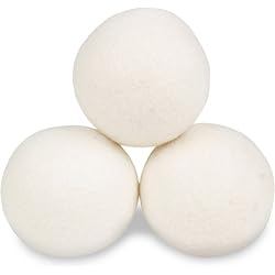 Wool Dryer Balls - Smart Sheep 3-Pack - XL Premium Natural Fabric Softener Award-Winning - Wool Balls Replaces Dryer Sheets - Wool Balls for Dryer - Laundry Balls for Dryer