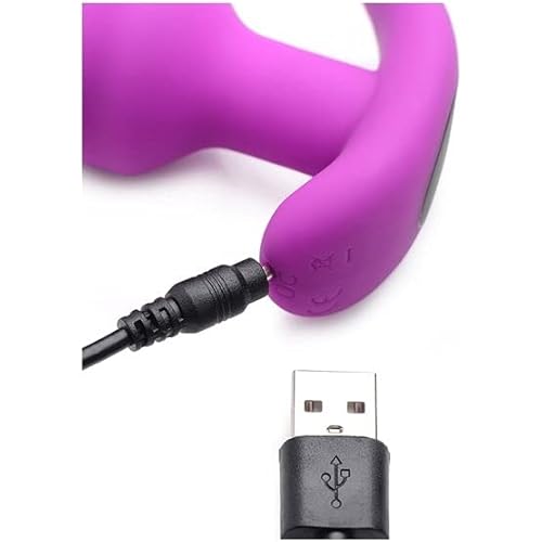 Remote Control 21X Vibrating Silicone Swirl Butt Plug - Purple