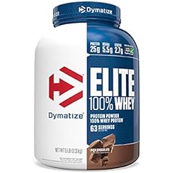 Dymatize Nutrition Elite Whey Protein Powder, Rich Chocolate, 5 Pound