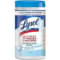 Lysol Disinfecting Wipes, Crisp Linen, 80ct,Packaging May Vary
