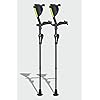 Ergobaum 7G by Ergoactives. 1 Pair 2 Units of Ergonomic Forearm Crutches - Adult 5' - 6'6'' Adjustable, Foldable, Ergonomic, Shock Absorber, Non-Slip, Knee-Rest Platforms, LED Lights Black
