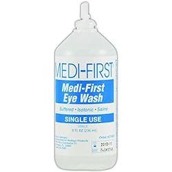 Medique MP21508 Medi-First Eye Irrigation Solution, Sterile Solution , 8 oz, Clear