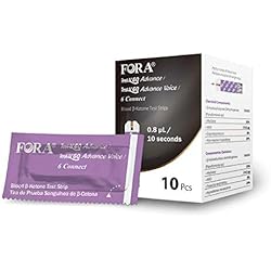FORA6ConnectTest N’Go Advance Voice Blood Ketone Test Strips - 10 Count, Ideal for Keto Diet and Ketosis Monitoring