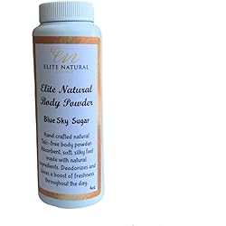 Elite Natural Essence-Elite Natural Talc-Free Body Powder 4oz Body, Foot, Feminine, Baby Powder Blue Sky Sugar