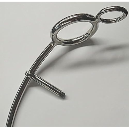 Hell's Couture, Surgical Steel Anal Hook with Attached Cock Ring, Male Jock Lock with Interchangeable Ball