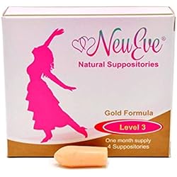 NeuEve® Suppository Gold Formula Level 3 – Hormones Free – Ease Feminine Dryness, Painful Intimacy, Itching, Odor, and Menopause-related Urinary Tract Discomfort – Natural Moisturizer - Refrigerate Before Use