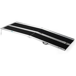 Titan Ramps 7 FT Multi Fold Breifcase Aluminum Wheelchair Ramp, Rated 600 LB, Anti-Slip Threshold Wheelchair and Scooter Carrying Loading Ramp