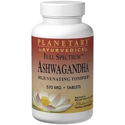 Planetary Herbals Ashwagandha Full Spectrum by Planetary Ayurvedics 570mg, Rejuvenating Tonifier, 120 Tablets