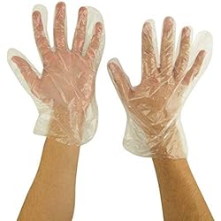 1000 pcs- Large- Economical Disposable Clear Polyethylene PE or Poly Gloves PowerFree- Food Grade- Kitchen, Home, Restaurant, Cooking, Cleaning, Food Handling, Travel