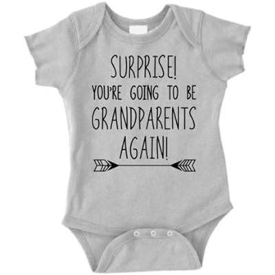 Pregnancy Announcement for Grandparents Size 0-3 Months: Your Going to Be Grandparents Again Baby Announcement for Family Romper Gray. Baby Boy Girl - Baby Announcement Onesie Baby Announcement Gifts