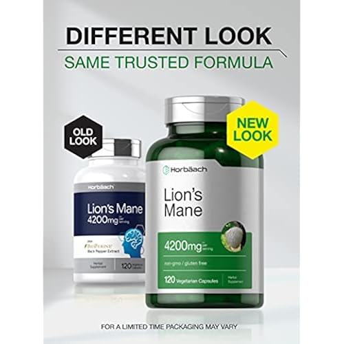 Lions Mane Mushroom Extract | 4200mg | 120 Capsules | Vegetarian, Non-GMO, Gluten Free Supplement | by Horbaach