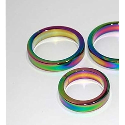 Hell's Couture, Rainbow Inspired Pride Cock Ring, Heavy Duty Steel with 6mm Band, Male Sex Toy for Enhanced Erections