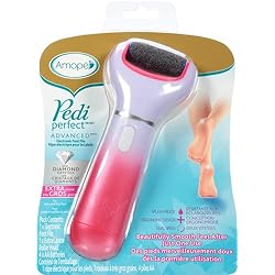 Amope Pedi Perfect Electronic Dry Foot File BluePink, Regular Coarse Roller Head with Diamond Crystals for Feet, Removes Hard and Dead Skin – 1 Count Assorted-color may vary