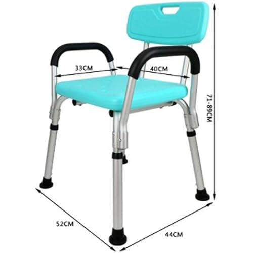MKYOKO Waterproof Shower Lift Chair with Anti-Slip Rubber Tips, Medical Bath Tool with Arms and Back Adjustable Height