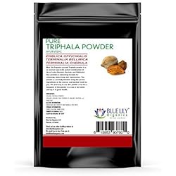 Blue Lily Triphala Powder 16 oz - USDA Certified Organic Formula of Amla, Haritaki & Bibhitaki. Triphala Powder Organic for Immune Support, Digestion, Colon Cleanse, Vegan, Non-GMO, Gluten-Free