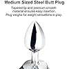 Anal Butt Plug Stainless Steel Anal Stopper Smooth Anus Toy with Faux Fox Tail
