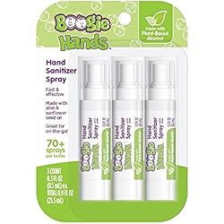 Hand Spray by Boogie Wipes, Plant Based, Made with Aloe & Sunflower Seed Oil, 3 Count Pack of 1