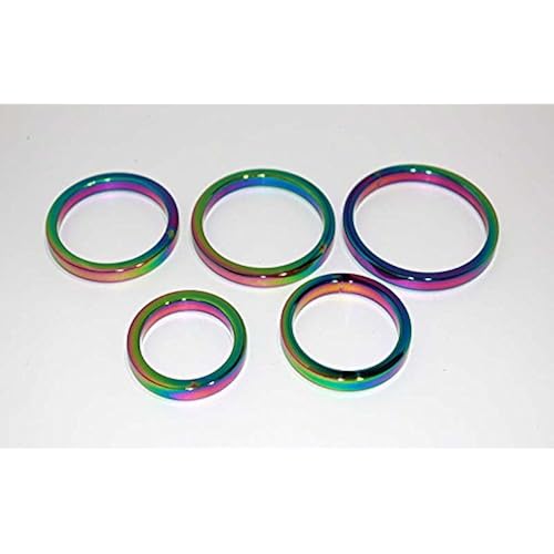 Hell's Couture, Rainbow Inspired Pride Cock Ring, Heavy Duty Steel with 6mm Band, Male Sex Toy for Enhanced Erections