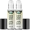 Organic Tea Tree Roll On Essential Oil Rollerball 2 Pack - USDA Certified Organic Pre-diluted with Glass Roller Ball for Aromatherapy, Kids, Children, Adults Topical Skin Application - 10ml Bottle