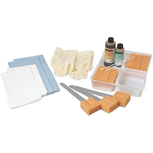 Medline DYND70668 Scrub Trays with Wet Skin, 4 Compartment Tray, 3 Sponge Sticks Pack of 20