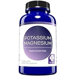 MD. Life Magnesium Potassium Supplement - 90 Capsules - High Absorption Magnesium Complex - Magnesium Supplement to Support Vascular Health & Leg Cramps