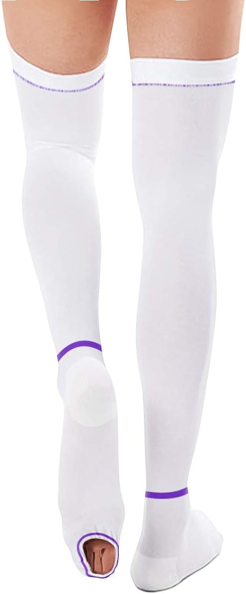 T.E.D. Anti Embolism Stockings Thigh High Knee High for Women Men, 15-20 mmHg Compression TED Hose with Inspect Toe Hole