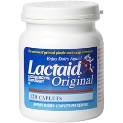 Lactaid Original Lactase Enzyme Supplement Caplets-120ct Quantity of 2