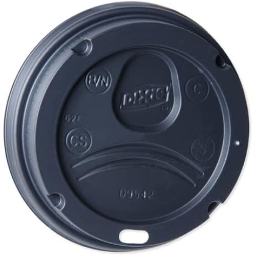 Dixie Perfec Touch Domed Hot Cup Lid for 12 Ounce16 Ounce, Black, 500 Count